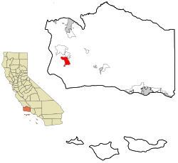 Santa Barbara County California Incorporated and Unincorporated areas Lompoc Highlighted